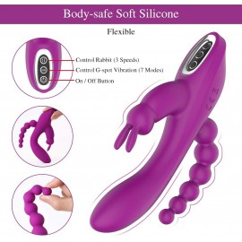 Rose toys 3 in 1 Rabbit Anal Dildo Vibrator