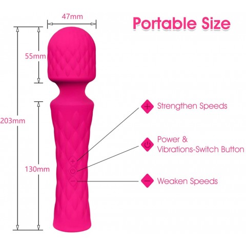 Wheat Dotted AV Magic Wand Massager