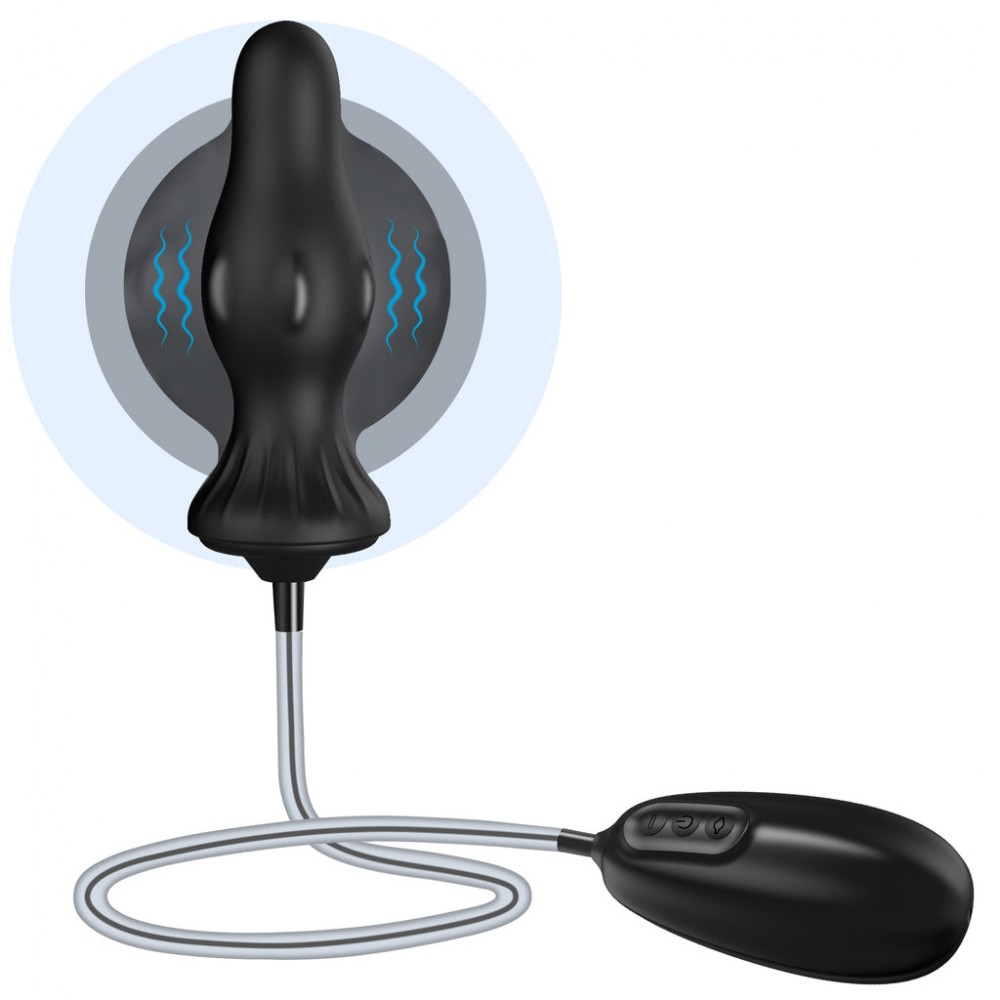 Tapered Inflatable Vibrating Butt Plug
