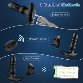 App & Remote Control Thrusting Anal Vibrator with Cock Ring