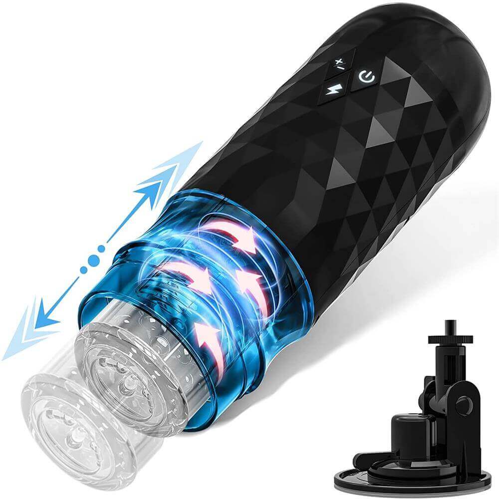 Automatic Rotating and Thrusting Suction Cup Masturbator