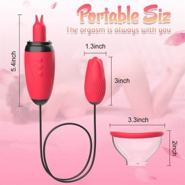 Breast Vibrating & Licking Vacuum Cup with Egg Massager