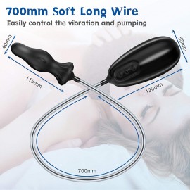 Tapered Inflatable Vibrating Butt Plug